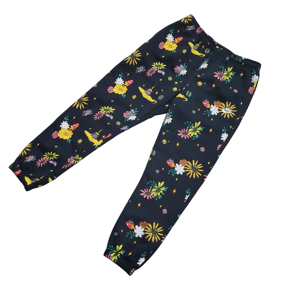 Nike Sportswear Sport Essentials+ Fleece Joggers Black Floral DQ3510-010 Mens L